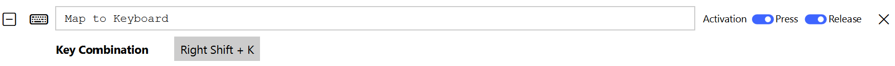 Map to Keyboard action