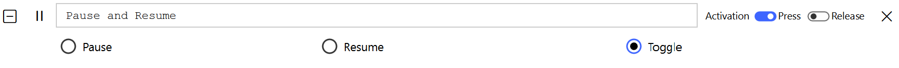 Pause & Resume action